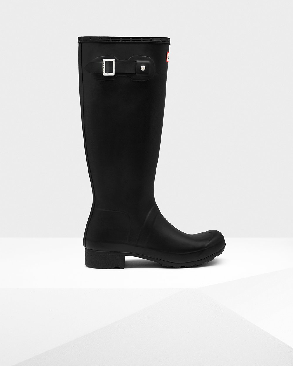 Womens Tall Rain Boots - Hunter Original Tour Foldable (72IMFPCAZ) - Black